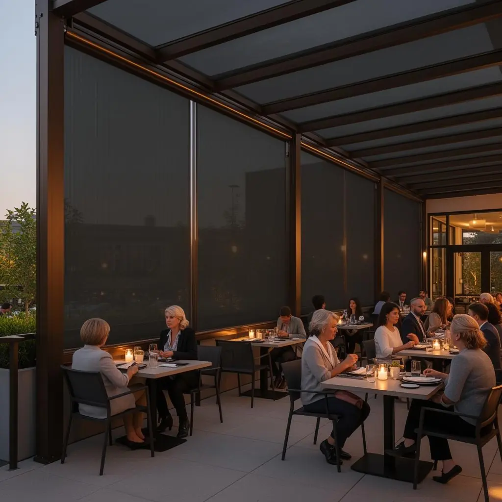 Commercial Zip Screens project in Fort Worth