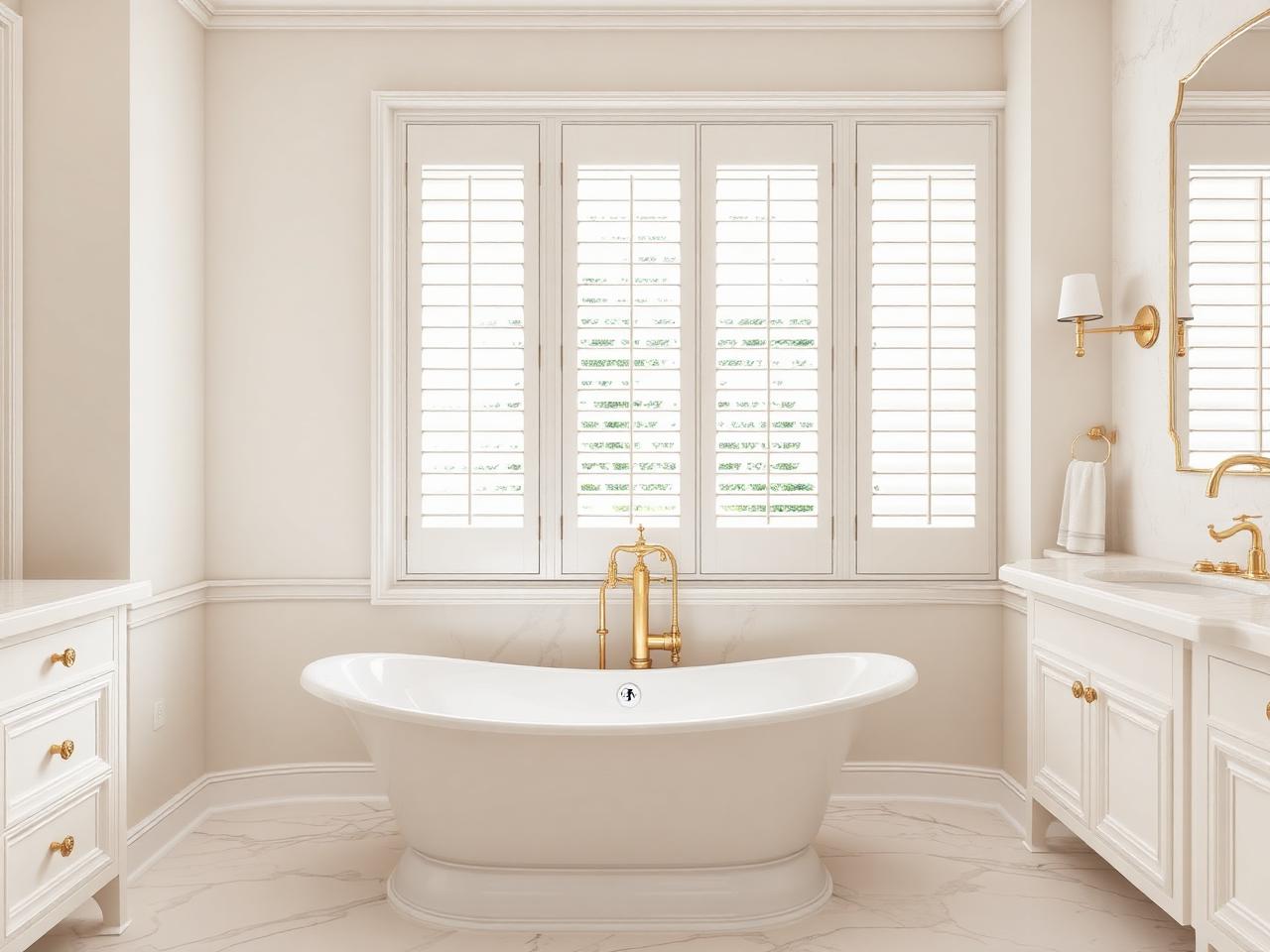 Plantation Shutters in a DFW bathroom
