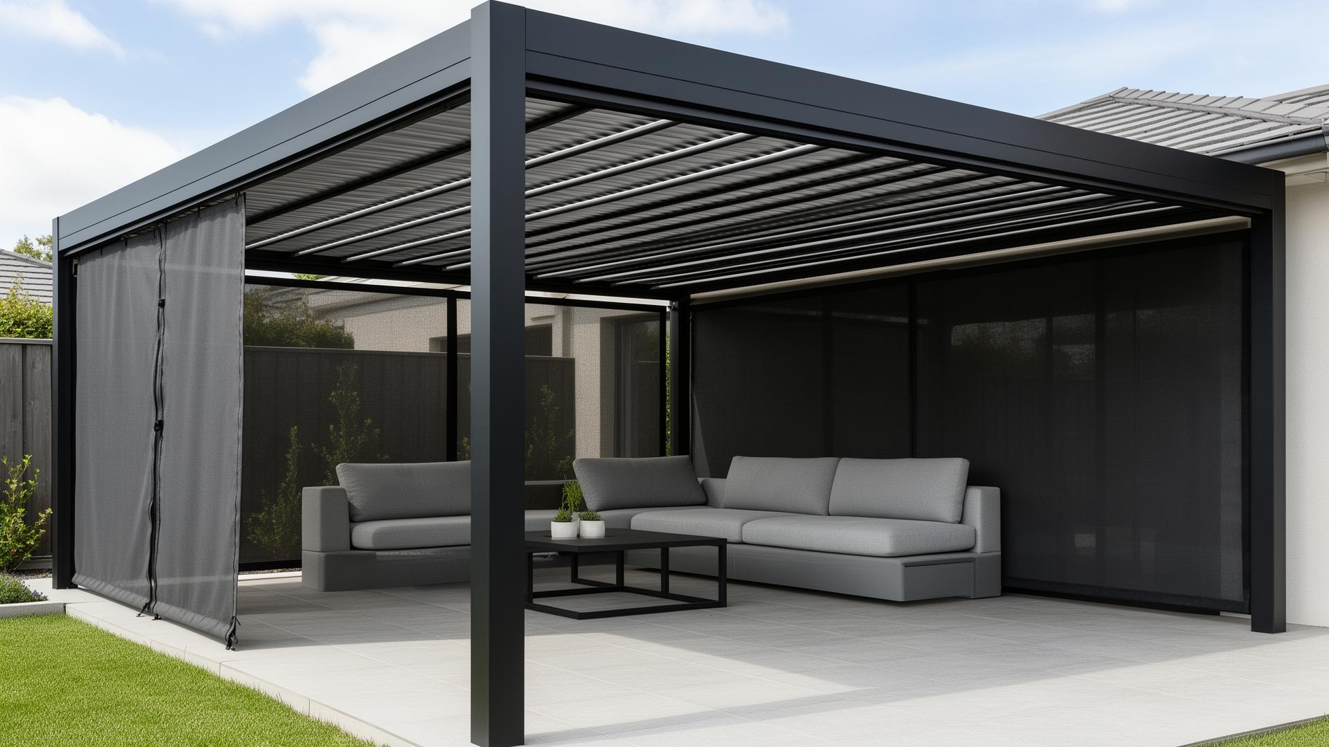 Louvered Aluminum Pergola in Grapevine